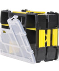 Sortmaster Lite Organizer 4 Pack See Through Tray System in black yellow clear with open compartments for tools and small parts