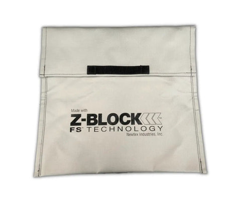 Front view of Z Block Lithium Ion Battery Fire Containment Bag Safety Kit For Aircraft With Fire Resistant Build Flame Retardant Tech