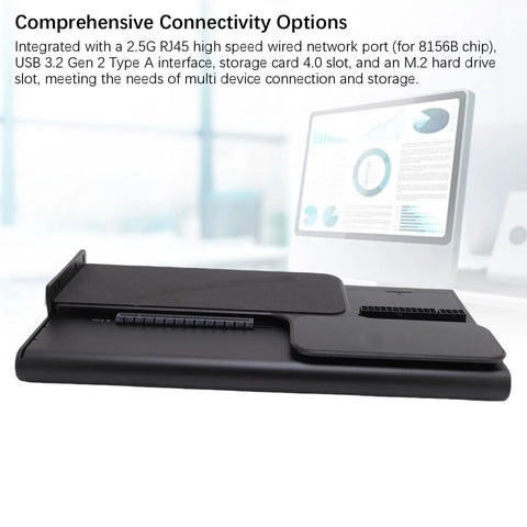 Top Tier External GPU Enclosure For Laptops featuring PCIe 4.0 X16 Interface with multiple connection ports and slots.