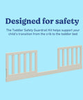 Storkcraft Toddler Safety Guardrail Kit With Slats In Frosted Oat Finish Dual Guard Rails For Crib To Toddler Bed Switch displayed