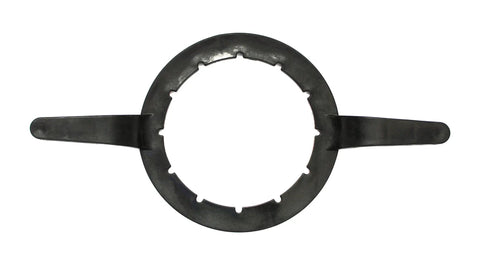 Six Inch Heavy Duty Plastic Wrench For Industrial Tote And IBC Tank Caps with double handle visible in black plastic
