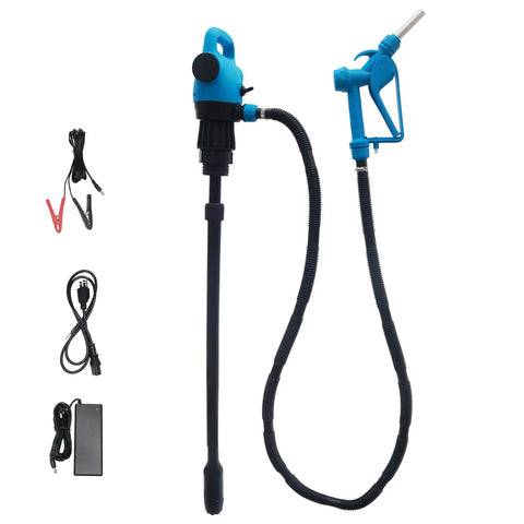 All Purpose Electric Drum Pump Workhorse for 55 Gallon Drums, 120 Volt AC and 12 Volt DC, 2 Inch Bung Adapter, Pump and Accessories