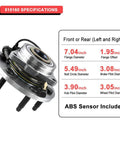Front Wheel Bearing And Hub Assembly For 4WD 6 Lug With ABS Fits Chevy Silverado 1500 Suburban Tahoe GMC Sierra Cadillac Escalade 2015-2020