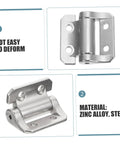 GLEAVI cabinet door hinge with damping mechanism; heavy-duty zinc alloy and steel, front and side views.