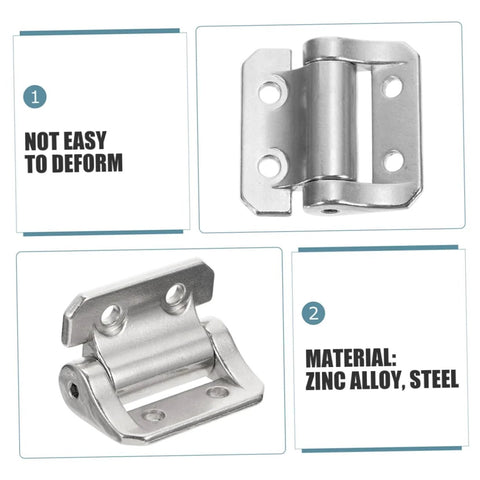 GLEAVI cabinet door hinge with damping mechanism; heavy-duty zinc alloy and steel, front and side views.