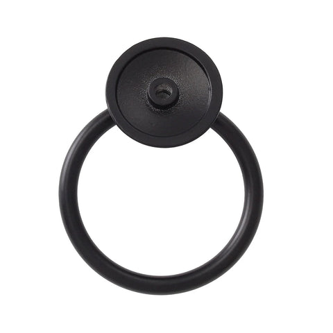 12 Pack Ring Drawer Pull Handles For Cabinets And Drawers, Zinc Alloy Dresser Knobs In Black Finish, 1.8 Inch Outer Diameter