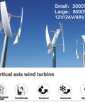 Vertical Wind Turbine 3000W/8000W Home Power System With Controller And Grid Inverter, Easy Install 48V Renewable Energy Solution