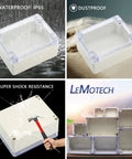 ABS Plastic Junction Box Built Tough Waterproof IP65 Dustproof Electrical Enclosure With Clear PC Cover Project Box Grey