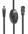 Heavy Duty Hella Reliable DC Extension Cable With Toggle Switch Slick Copper Build Plug And Play For Laptop Charging And Hardcore Gear Up To Thirty Six Volts And Fifteen Amps Measured At Fifty Centimeters, showing connectors and toggle switch.