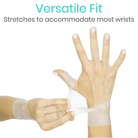 Person stretching Gel Thumb And Wrist Support Brace For Pain Relief And Swelling Waterproof Cool Wrap For Arthritis De Quervain Tenosynovitis