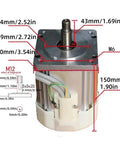 Beefed Up Brushless Servo Motor Kit For Sewing Machines And Lathes With Adjustable 550W 110V Power, showing dimensions
