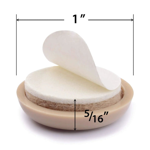Chair Sliders 40 Pack 1 Inch Furniture Sliders For Carpet Floors Premium Floor Protectors Adhesive felt and foam pad detail