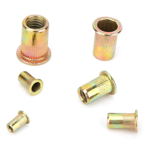 Solid 180 Piece Rivet Nut Kit With M3 M4 M5 M6 M8 M10 Zinc Plated Inserts For Auto Repair And Home DIY Projects Making Strong Threads Fast, zinc plated rivet nuts