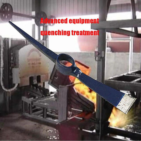 Double Head Mattock And Railroad Pick Axe Set Steel Garden Digging Tool With Multi Purpose Pick in quenching process