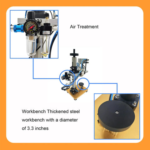 IntXanth Pneumatic Perfume Bottle Crimping Machine 15mm Aluminum Cap Capper Sealer for Vials with air treatment components.
