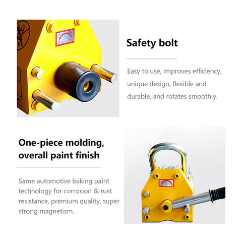Heavy Duty Permanent Magnetic Lifter And 11000 Lbs Industrial Lifting Magnet For Workshop And Overhead Cranes With Rotary Switch and safety bolt.
