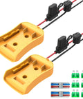 Power Wheel Battery Adapter Kit For 20V Dewalt Batteries with 30A Fuse Holder and 12AWG Wire Dual Pack for DIY RC Cars