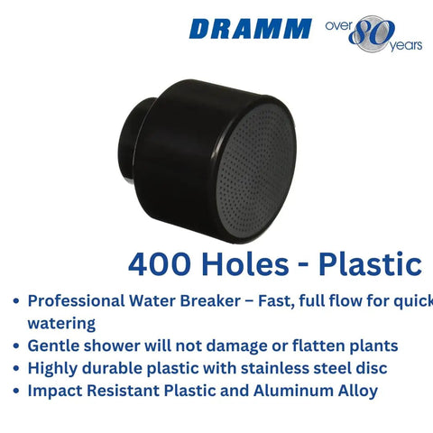 Water Breaker Nozzle 400 Twin for garden hose with a soft gentle shower 400 tiny holes, durable plastic, and stainless steel disc
