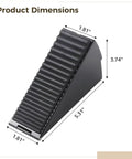 Adjustable Zinc Alloy Door Stopper Wedge With Anti Slip Surface Stays Put From 1.85 To 3.1 Inches No Drilling Required, dimensions shown