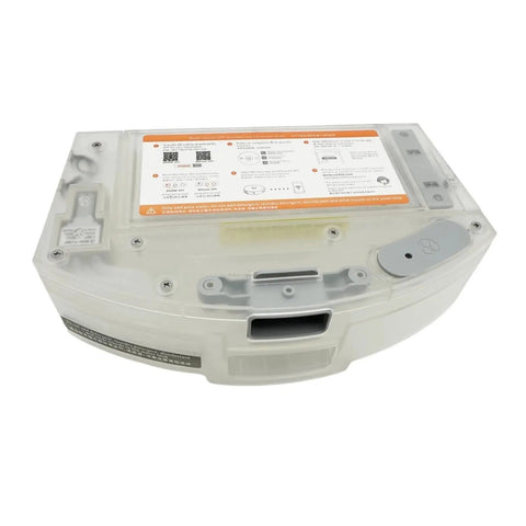 Replacement Robot Vacuum Water Tank And Mop Bracket Kit Compatible With Mijia Roidmi Eve Plus viewed from top angle, transparent design.
