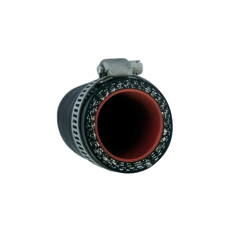 1 Inch ID High Temp 4 Ply Reinforced Silicone Hose Cap With Stainless Steel Clamp for Turbo Bypass Valve Vacuum Throttle Body Water Port Heater Core Leak Repair, end view
