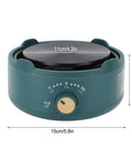 Electric Countertop Single Burner Hot Plate No Fuss Easy Setup For Home Use With 360 Degree Full Plate Heating, dark green ceramic
