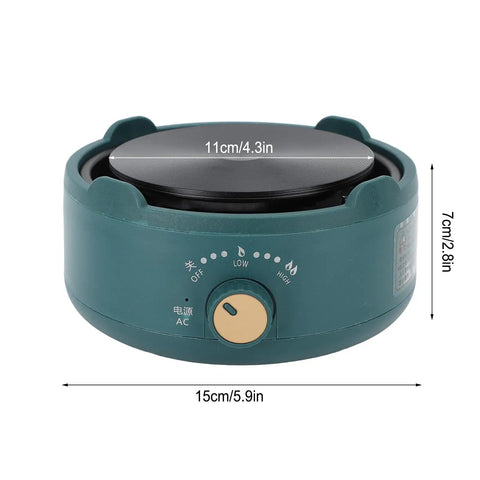 Electric Countertop Single Burner Hot Plate No Fuss Easy Setup For Home Use With 360 Degree Full Plate Heating, dark green ceramic