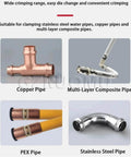 Heavy Duty Hydraulic Crimper Tool With 1550Lbf Force, 5000mAh Battery Electric Pipe Crimping Pliers on various pipe fittings.