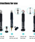 Instructions for using 5 In 1 Eyeglass Repair Kit Screwdriver Set With S2 Steel Bits, showing assembly and bit selection.