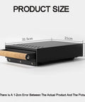 Heavy Duty Stainless Steel Espresso Knock Box With Shock Absorbing Removable Knock Bar And Spill Resistant Grounds Waste Dispenser, measuring 31.5cm x 21cm x 6.3cm.