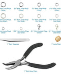 All In One Jump Ring Jewelry Making Kit With 1200 Pieces Dull Silver And Bright Silver Pliers Tweezers Lobster Clasps Ring Opener