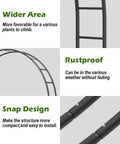 Sturdy Metal Wedding Arch For Outdoor Ceremony And Garden Party Decor 8 Feet Wide 7 Feet High Black Round Frame features