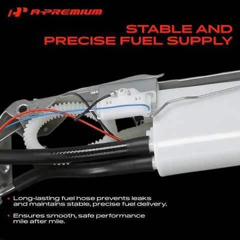 Electric Fuel Pump Module Assembly No Sweat Bolt In Swap For Chevy Camaro Pontiac Firebird 1996 To 97 V6 V8 3.8L 5.7L showing fuel hose and electric connections.
