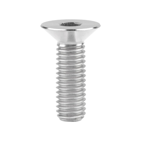 Go-To Heavy Duty Titanium M8x25mm Flat Head Countersunk Bolt Pack Of 4 DIN 7991 Full Thread Grade 5 6AL4V Titanium Alloy 16mm Head 1.25mm Pitch 5mm Allen Key Compatible Ultra Strong Yet Lightweight Hardware front view