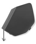 Front Bumper Tow Hook Cover 622A0-6MR0H Direct Replacement For Nissan Rogue Sport 2020-2023, black, angled view