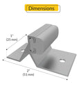 Sliding Patio Door Bumper Stop In Gray Aluminum 2 Inch Length 1 Inch Width For Sliding Door Bumper And Patio Door Stop Applications