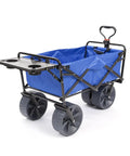 Go To All Terrain Beach Wagon With Side Table For Beach Day Picnic And Camping Heavy Duty Collapsible Cart With Large Wheels
