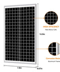 Keep Your Road Ready Setup Running Smooth With This Hella Efficient 10W Monocrystalline Solar Panel Battery Charger For Rvs Trucks And Boats, 10W panel with aluminum frame.