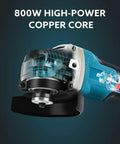 Hella Tough Corded Angle Grinder Designed For Badass Cutting Grinding And Polishing On Metal Wood Stone And Jade With Smooth Speed Control And Built In Cooling, 800W high-power copper core.