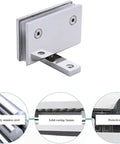 Two Pack Heavy Duty Stainless Steel Glass Shower Hinge With 360 Degree Swivel And Seamless Auto Close For Frameless Bathroom Doors No Sweat Setup Smooth Operation Guaranteed, showing hinge details.