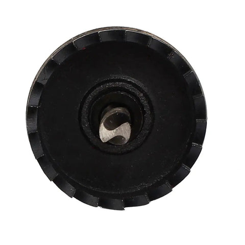Front view of 35mm Hole Saw Kit With 6mm Drill Bit 75mm Length HSS High Speed Steel Cutter Black Finish Heavy Duty Pro Grade