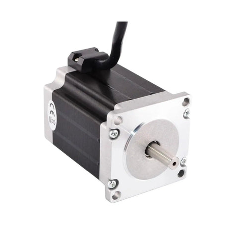 Total Game Changer Nema 23 Stepper Motor With Dual Shaft And Precision Windings To Handle Heavy Cutting Tasks Without The Stress Or Thermal Drift Ideal For Cnc Fabrication And 3d Printing Projects Running Breezy, side view, showing dual shaft and precision winding.