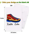 HTVRONT heat transfer paper for dark T-shirts, 8.5x11 inch sheet, features a colorful sneaker graphic.