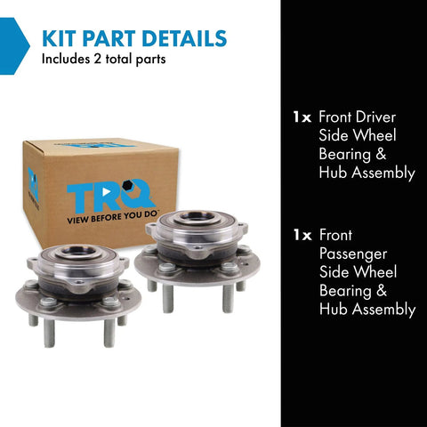 Front Wheel Bearing And Hub Assembly Set For Jeep Grand Cherokee L And Grand Cherokee 2021 To 2024 Two Piece Kit With Driver And Passenger Sides OE Quality Drop In Ready And DIY Video Guides displayed with packaging