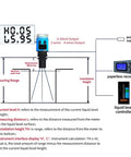 Diagram illustrating Ultrasonic Level Meter With 4 To 20mA Output Integrated Sensor for precise level measurement with digital display.