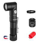 1400 Lumen Right Angle EDC Flashlight Headlamp with accessories, USB-C port, and anti miscontact design