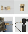 Brass 8mm quick-disconnect to 1/8 NPT adapter set; knurled QD fittings for air compressors and paintball lines, Amazon.