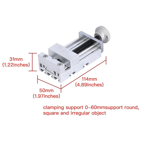 Mini Benchtop Milling Machine With 24W Motor, Compact Electric Metal Lathe For Diy Creators side view of a precision clamping support tool.