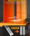 Gutsy Pneumatic Air Grease Pump For 20 Liter Oil Drum showcasing precision plunger oil inlet and honeycomb filter detail.