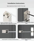 Automatic Door Closer For 20-40 Kg Doors, Adjustable Spring Closing Device installation with screws and gasket on a door